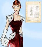 Modes Royale 876: 1950s Rare Misses Designer Dress Sz 30B Vintage Sewing Pattern