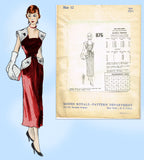 Modes Royale 876: 1950s Rare Misses Designer Dress Sz 30B Vintage Sewing Pattern