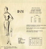 Modes Royale D24: 1950s Rare Misses Designer Dress Sz 30B Vintage Sewing Pattern