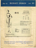 Modes Royale D24: 1950s Rare Misses Designer Dress Sz 30B Vintage Sewing Pattern