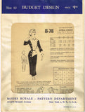 Modes Royale D78: 1950s Rare Misses Designer Dress Sz 30B Vintage Sewing Pattern