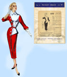 Modes Royale D78: 1950s Rare Misses Designer Dress Sz 30B Vintage Sewing Pattern