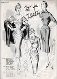 Modes Royale D24: 1950s Rare Misses Designer Dress Sz 30B Vintage Sewing Pattern