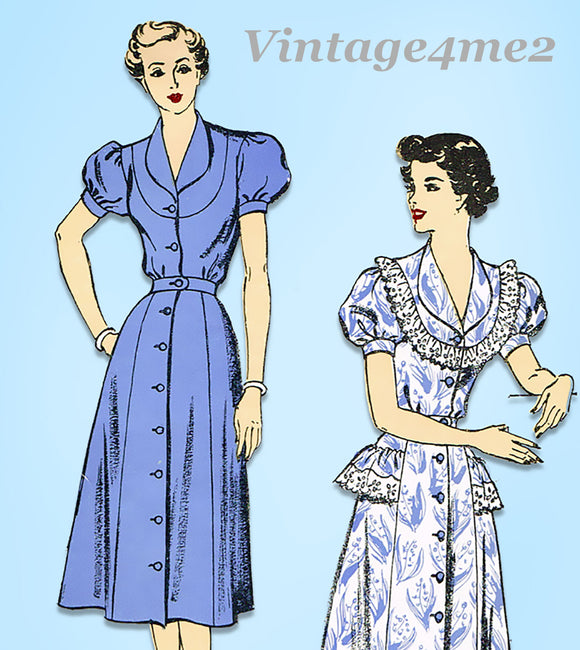 1950s Vintage New York Sewing Pattern 1157 Easy Uncut Misses Dress Size 34 Bust