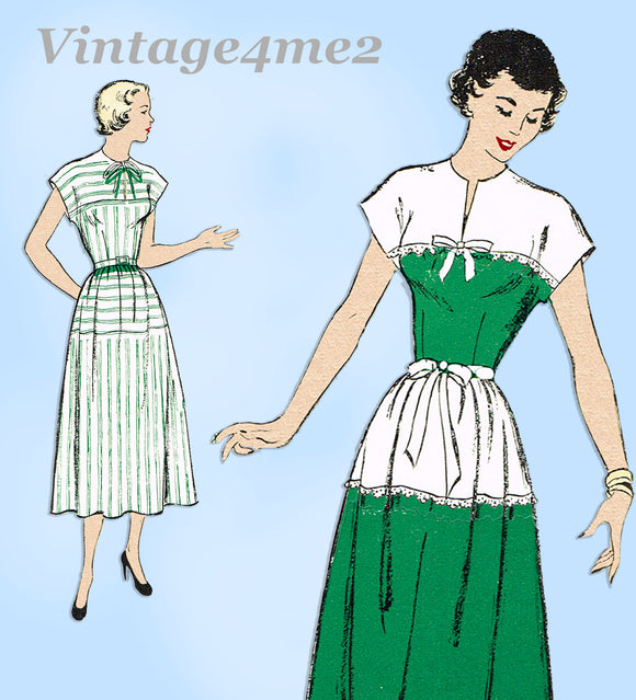 New York 657: 1940s Uncut Misses Street Dress Sz 32 Bust Vintage Sewing Pattern