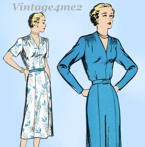 New York 951: 1950s Uncut Plus Size Street Dress Sz 46 B Vintage Sewing Pattern