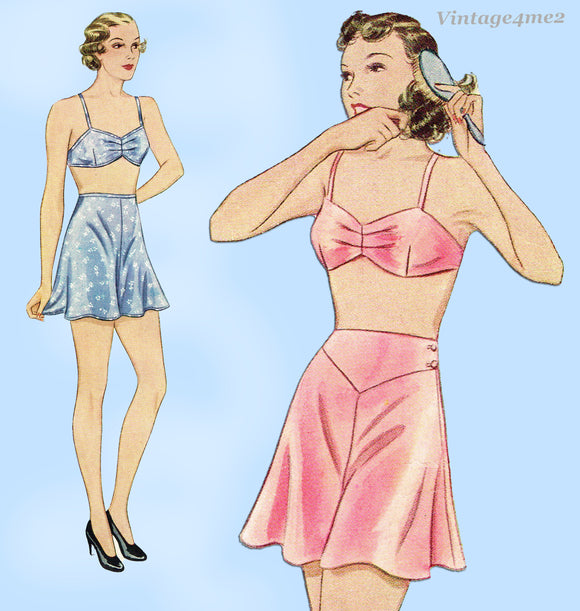 1940s Vintage Sewing Pattern SLIP-BRA-KNICKERS B36 R635 by Maudella 3344 