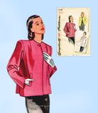 Simplicity 1219: 1940s Stunning Misses Jacket Sz 36 Bust Vintage Sewing Pattern