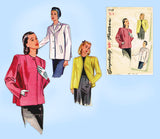 Simplicity 1219: 1940s Stunning Misses Jacket Sz 36 Bust Vintage Sewing Pattern