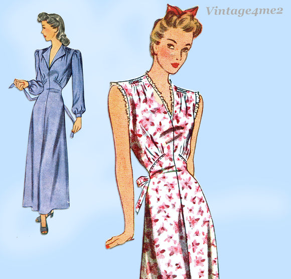 1940s Vintage Simplicity Pattern 2000 Misses Nightgown Size 34 Bust ...