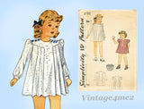 Simplicity 3790: 1930s Cute Baby Girls Pleated Dress Sz 1 Vintage Sewing Pattern