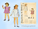 Simplicity 3790: 1930s Cute Baby Girls Pleated Dress Sz 1 Vintage Sewing Pattern