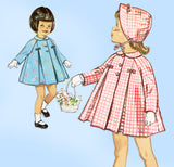 1960s Vintage Simplicity Sewing Pattern 4834 Sweet Baby Girls Coat & Bonnet Sz 2