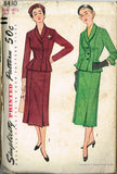 1950s Vintage Simplicity Sewing Pattern 8430 Uncut Misses Half Size Suit 35 B