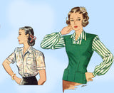 Simplicity 1089: 1940s WWII Misses Blouse & Jerkin Sz 32B Vintage Sewing Pattern