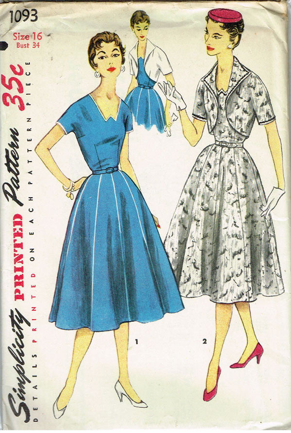 1950s Vintage Misses Cocktail Dress Uncut 1955 Simplicity Sewing Patte ...