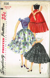 1950s Vintage Simplicity Sewing Pattern 1130 Uncut Misses' Skirt Size 24 W