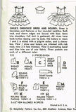 1950s Vintage Simplicity Sewing Pattern 1111 Toddler Girls Sun Dress Size 2 21B