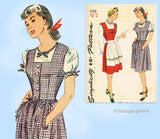 Simplicity 1130: 1940s Cute WWII Jumper Dress Sz 36 Bust Vintage Sewing Pattern