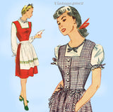 Simplicity 1130: 1940s Cute WWII Jumper Dress Sz 36 Bust Vintage Sewing Pattern