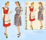 Simplicity 1130: 1940s Cute WWII Jumper Dress Sz 36 Bust Vintage Sewing Pattern