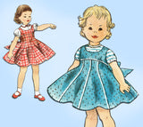 1950s Vintage Simplicity Sewing Pattern 1251 Cute Toddler Girls Empire Dress Sz 6