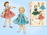 1950s Vintage Simplicity Sewing Pattern 1251 Cute Toddler Girls Empire Dress Sz 6