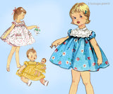 Simplicity 1402: 1950s Cute Uncut Flared Baby Dress Sz 1 Vintage Sewing Pattern