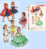 1950s Vintage Simplicity Sewing Pattern 1405 21 1/2 Inch Toni Walker Doll Clothes