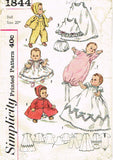 1950s Vintage Simplicity Sewing Pattern 1844 Tiny Tears 20 Inch Doll Clothes