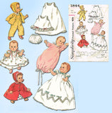 1950s Vintage Simplicity Sewing Pattern 1844 Tiny Tears 20 Inch Doll Clothes