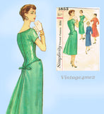 Simplicity 1853: 1950s Stunning Misses Cocktail Dress 37B Vintage Sewing Pattern