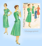 Simplicity 1853: 1950s Stunning Misses Cocktail Dress 37B Vintage Sewing Pattern