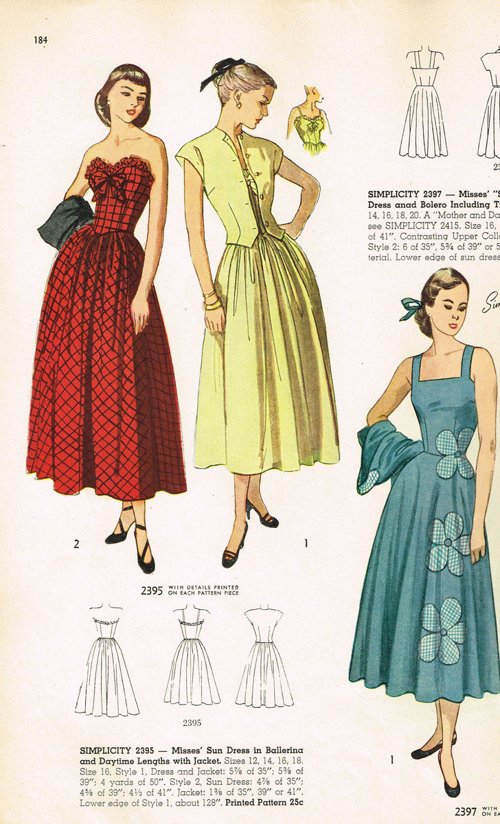 1940s Vintage Simplicity Sewing Pattern 2395 Misses Strapless Gown 30B ...