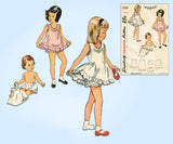 1940s Vintage Simplicity Sewing Pattern 2558 Uncut Girls Embroidered Slip & Panties Sz 2 - Vintage4me2