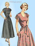 Simplicity 2838: 1940s Lovely Misses House Dress Sz 32 B Vintage Sewing Pattern