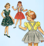 1940s Vintage Simplicity Sewing Pattern 2933 Baby Girls Skirt Blouse Jumper Sz2