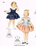 1950s Vintage Simplicity Sewing Pattern 3179 Toddler Girls Party Dress Size 5