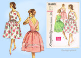 Simplicity 3463: 1960s Cute Misses Easy Wrap Dress Sz 34B Vintage Sewing Pattern