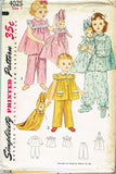 1950s Vintage Baby Girls Pjs & Doll 1952 Simplicity Sewing Pattern 4025 Sz 1