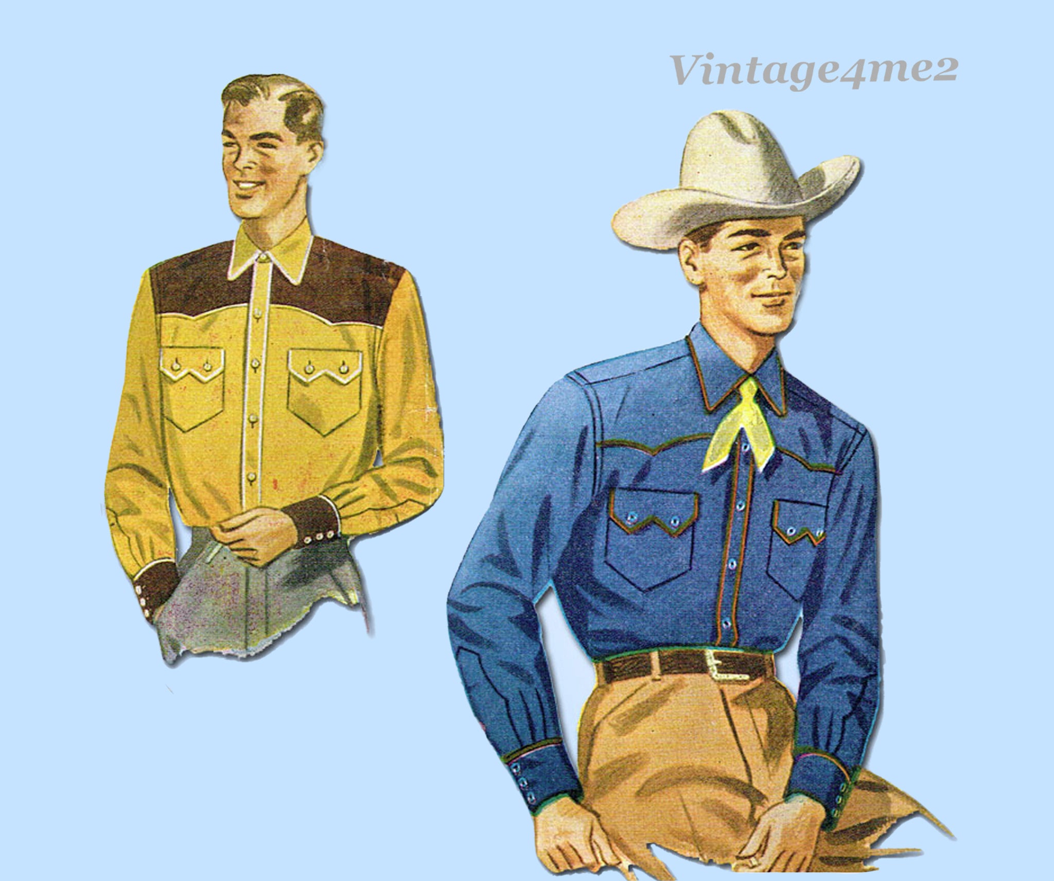 1950s Vintage Simplicity Sewing Pattern 4150 Men's Western