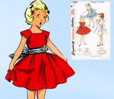 1950s Vintage Simplicity Sewing Pattern 4273 Cute Simple Toddler Girls Dress Sz 2