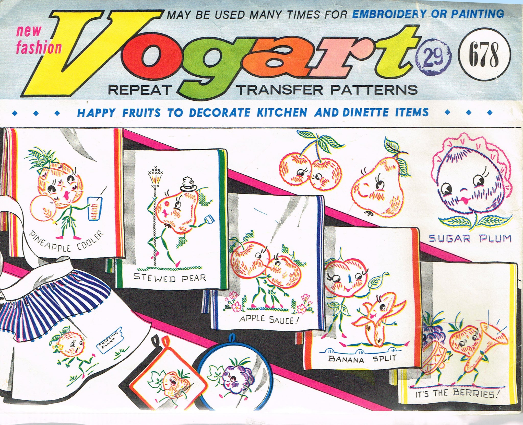 1950s Vintage Vogart Embroidery Transfer 645 Uncut Bear Chef Tea Towel –  Vintage4me2