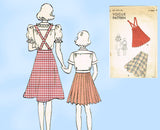 1930s Vintage Vogue Sewing Pattern 2195 Uncut Girls Suspender Skirt Sz 8