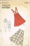 1930s Vintage Vogue Sewing Pattern 2195 Uncut Girls Suspender Skirt Sz 8