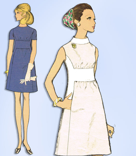 1960s Original Vintage Vogue Sewing Pattern 7720 Misses Mod Dress Size 32.5 Bust