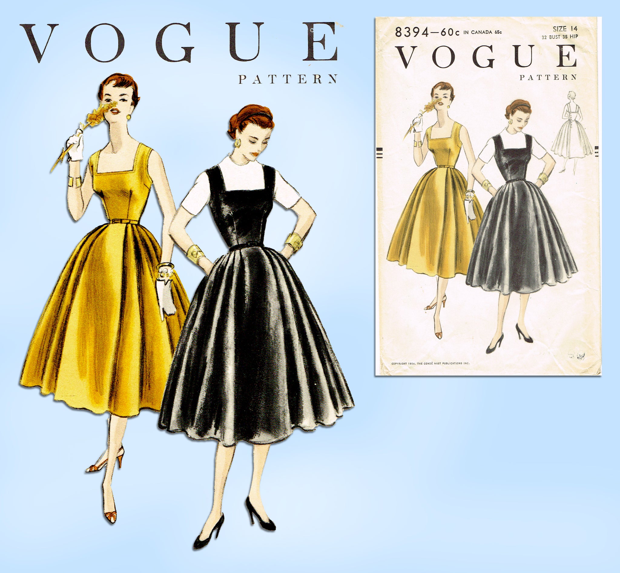 1950s Vintage Vogue Sewing Pattern 8394 Uncut Misses Cocktail Dress Si –  Vintage4me2