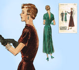 Vogue S-4932: 1940s Glamorous Misses Dinner Dress Sz 34 B Vintage Sewing Pattern