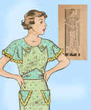 Anne Adams 2711: 1930s Lovely Misses Day Dress Sz 34 Bust Vintage Sewing Pattern