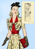 Anne Adams 4018: 1940s Perfect WWII Street Dress Sz 38 B Vintage Sewing Pattern